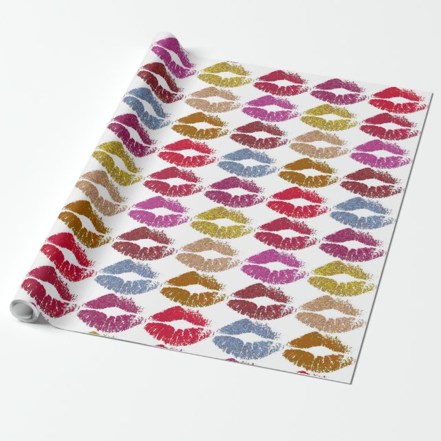 Stylish Colourful Lips #11 Wrapping Paper (Unrolled)