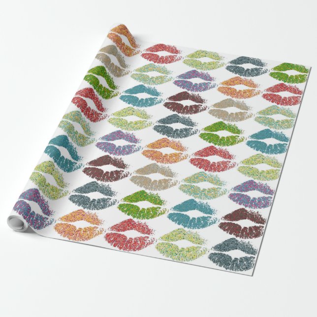 Stylish Colourful Lips #16 Wrapping Paper (Unrolled)