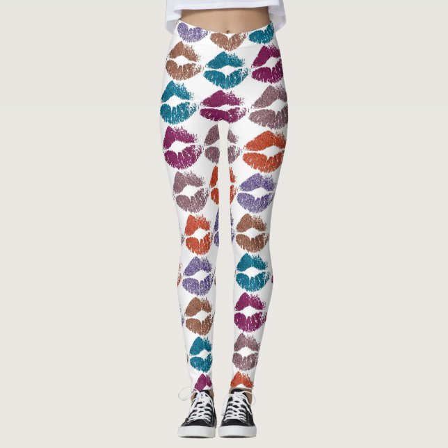 Stylish Colourful Lips #20 Leggings (Front)