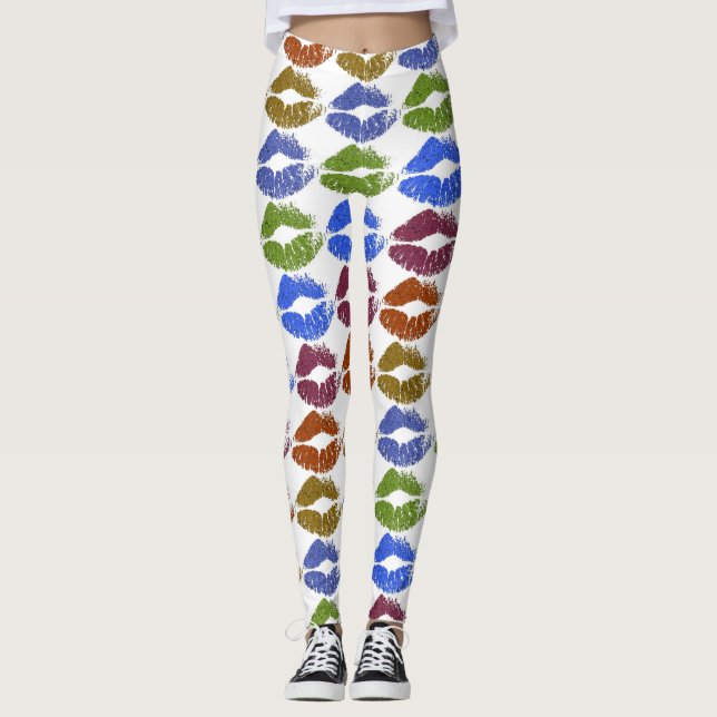 Stylish Colourful Lips #23 Leggings (Front)