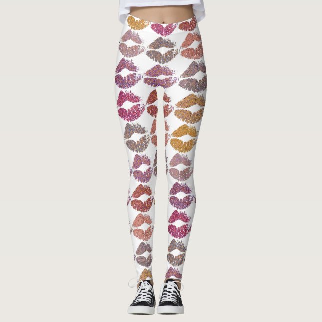 Stylish Colourful Lips #28 Leggings (Front)