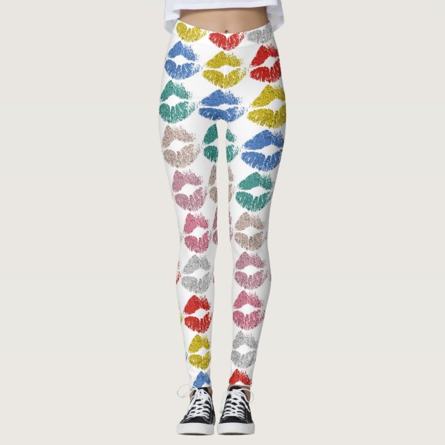 Stylish Colourful Lips #36 Leggings (Front)