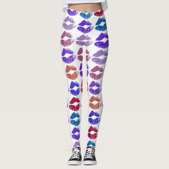 Stylish Colourful Lips #37 Leggings (Front)