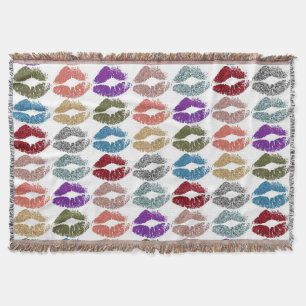 Stylish Colourful Lips #39 Throw Blanket
