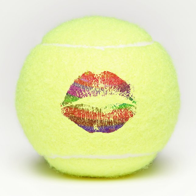 Stylish  Colourful Lips #3 Tennis Balls (Front)