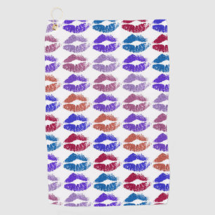 Stylish Colourful Lips #5 Golf Towel