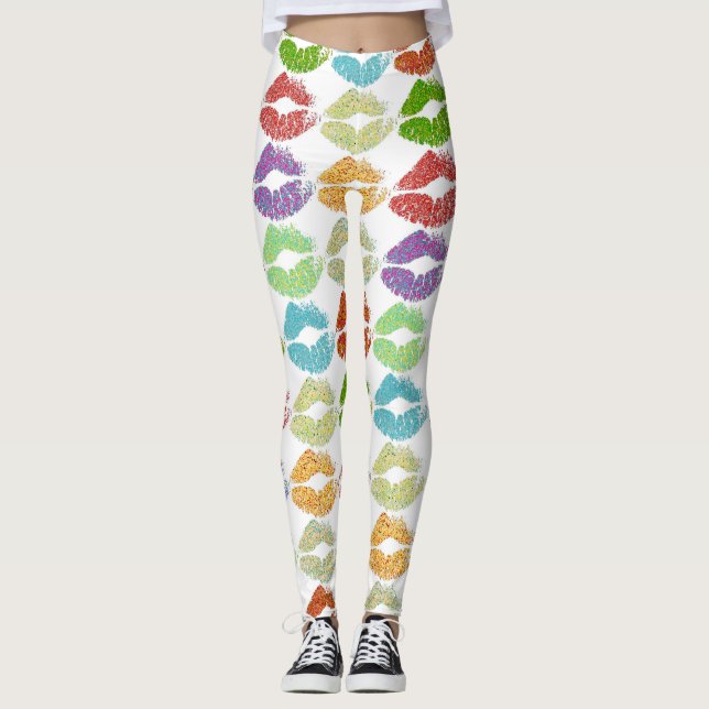 Stylish Colourful Lips #5 Leggings (Front)