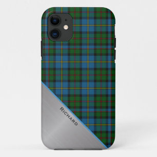 Stylish Colourful MacLeod Plaid & Aluminium Look Case-Mate iPhone Case