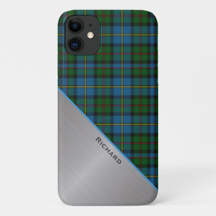 Stylish Colourful MacLeod Plaid & Aluminium Look i Case-Mate iPhone Case