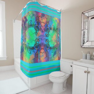 Stylish Colourful Music Abstract Shower Curtain