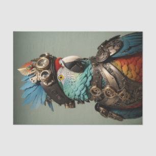 Stylish Colourful Steampunk Parrot Tissue Paper