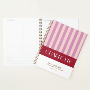 Stylish Colourful Stripes Personalised Planner