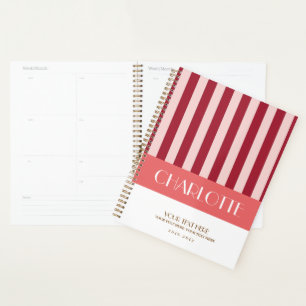 Stylish Colourful Stripes Personalised Planner