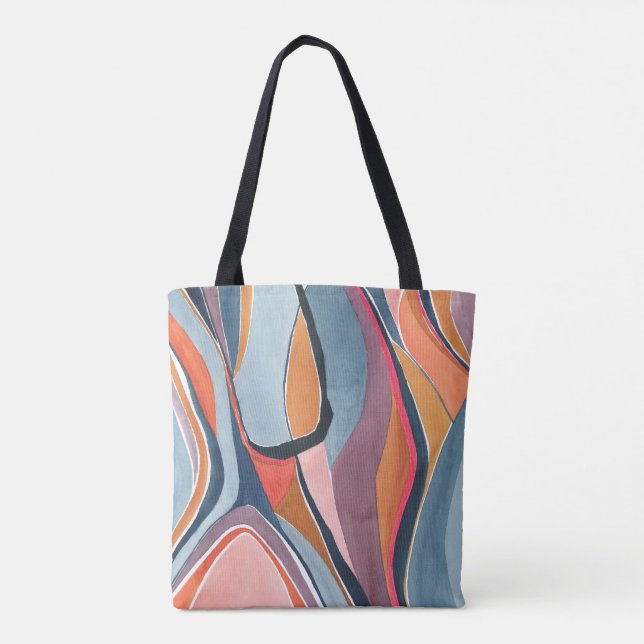 Stylish Colourful Watercolor Abstract Art Tote Bag (Back)