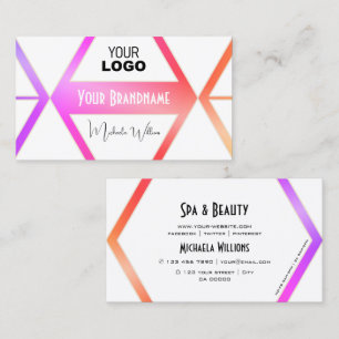 Stylish Colourful with White Geometric and Logo Business Card