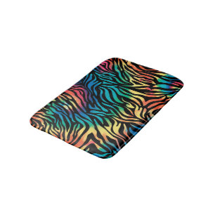 Stylish Colourful Zebra Stripes Pattern Bath Mat