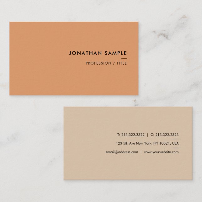 Stylish Colours Your Custom Text Modern Template Business Card (Front/Back)