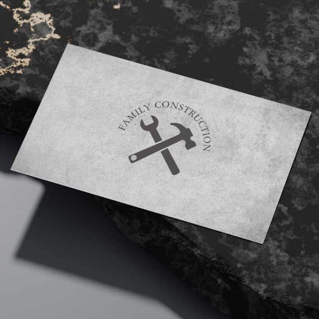 Stylish Concrete Handyman Construction Carpenter  Business Card (Creator Uploaded)
