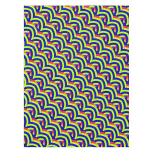 stylish contemporary lime/navy chervrons tablecloth