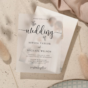 Stylish Contemporary Script Black Wedding Acrylic Invitations
