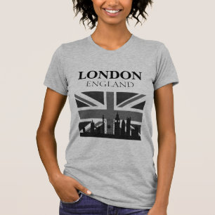Stylish Cool Black Grey London Union Jack T-Shirt