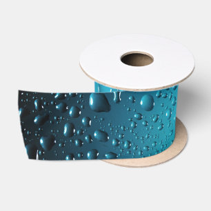 Stylish Cool Blue water drops Satin Ribbon