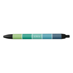 Stylish Cool Colour Blocks Personalised Black Ink Pen