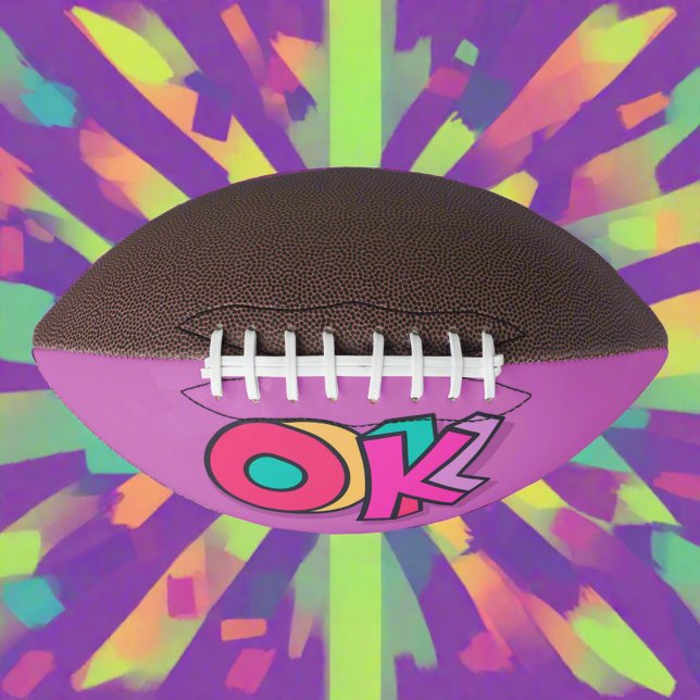 Stylish Cool Colourful "OK" Bold Purple Sports  Football (Creator Uploaded)