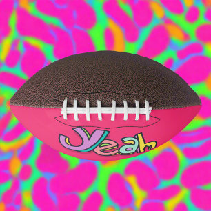 Stylish Cool Colourful "Yeah" Bold Pink Sports Football