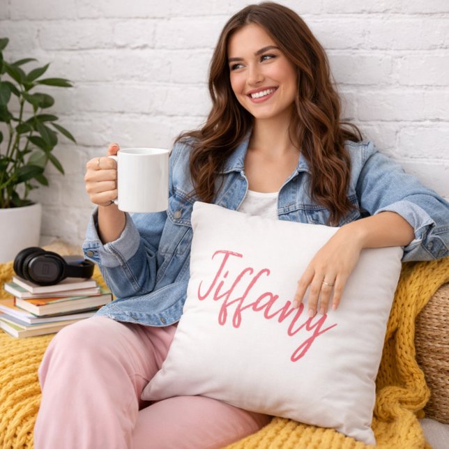 Stylish Coral and White Cushion (Creator Uploaded)