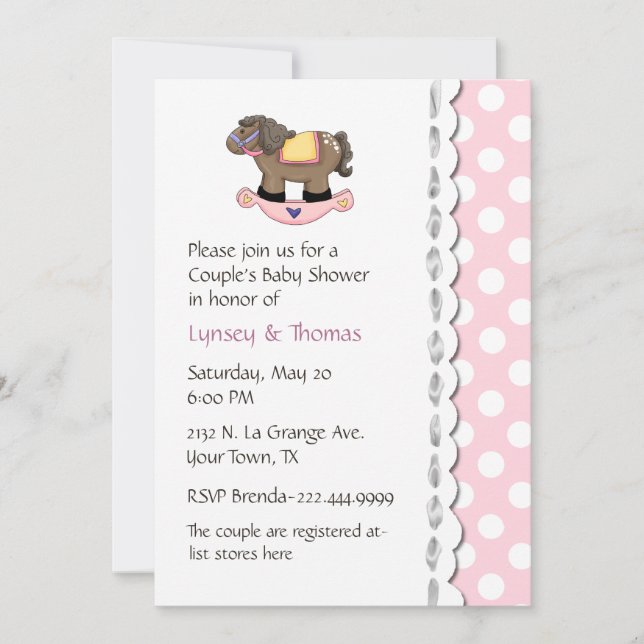 Stylish Couple's Baby Shower Invitation (Front)