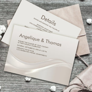 Stylish Cream All in One Wedding Invitation