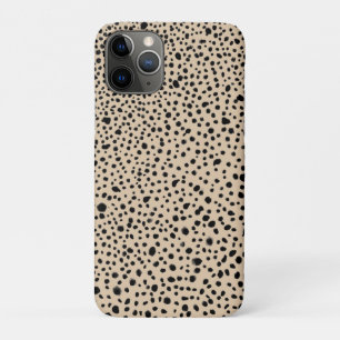 Stylish Cream Painted Abstract Black Dots Case-Mate iPhone Case