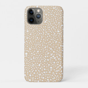 Stylish Cream Painted Abstract White Dots Case-Mate iPhone Case