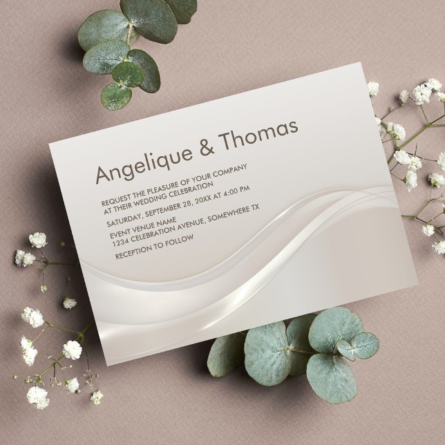 Stylish Cream Wedding Invitation (Creator Uploaded)