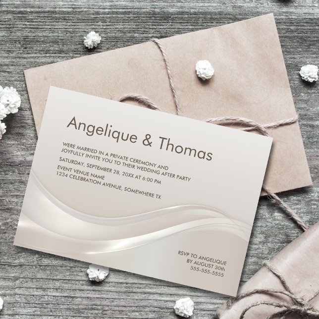 Stylish Cream Wedding Reception Invitation (Creator Uploaded)