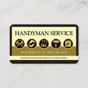 Stylish Creative Handyman Tools Icon Layer Business Card