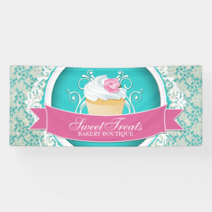 Stylish Cupcake Bakery Outdoor Banner