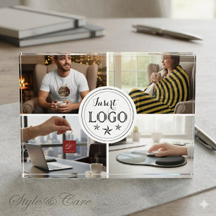 Stylish Custom Five Photo Personalised Photo Block