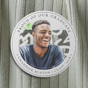 Stylish Custom Graduate Photo Graduation 7.5 Cm Round Badge