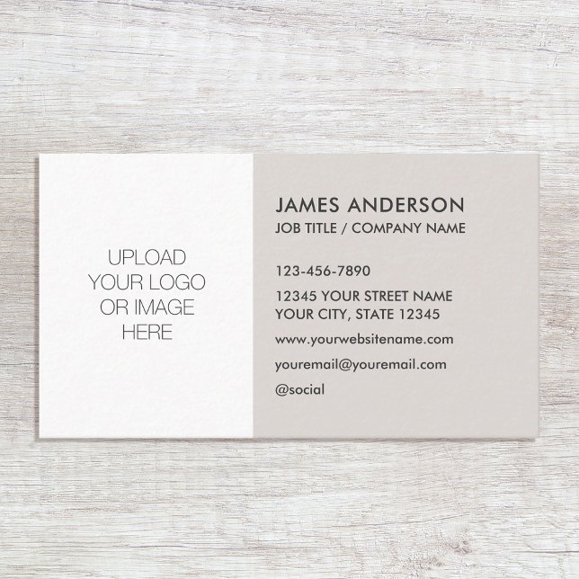 Stylish Custom Logo Minimalist Light Grey Business Card (Creator Uploaded)