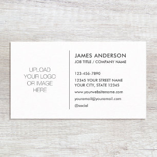 Stylish Custom Logo Minimalist White Grey Business Card