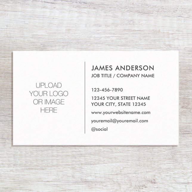 Stylish Custom Logo Minimalist White Grey Business Card (Creator Uploaded)