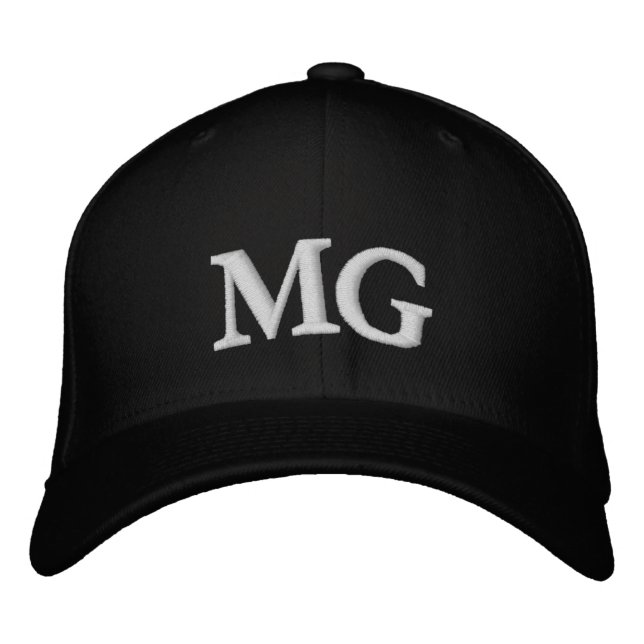 Stylish Custom Monogram Embroidered Baseball Cap (Front)