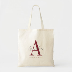 Stylish Custom Monogram Name Script Calligraphy  Tote Bag
