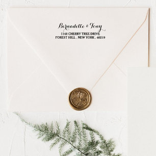 Stylish Custom Name & Address Wood Art Stamp