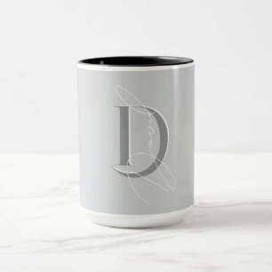 Stylish Custom name initials Girl Mug