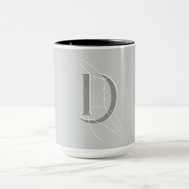 Stylish Custom name initials Girl Mug (Center)