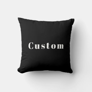 Stylish Custom Name or other Text Black & White Cushion