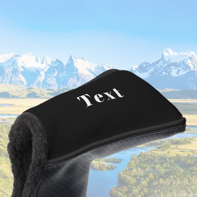 Stylish Custom Name or other Text | Black & White Golf Head Cover (Creator Uploaded)